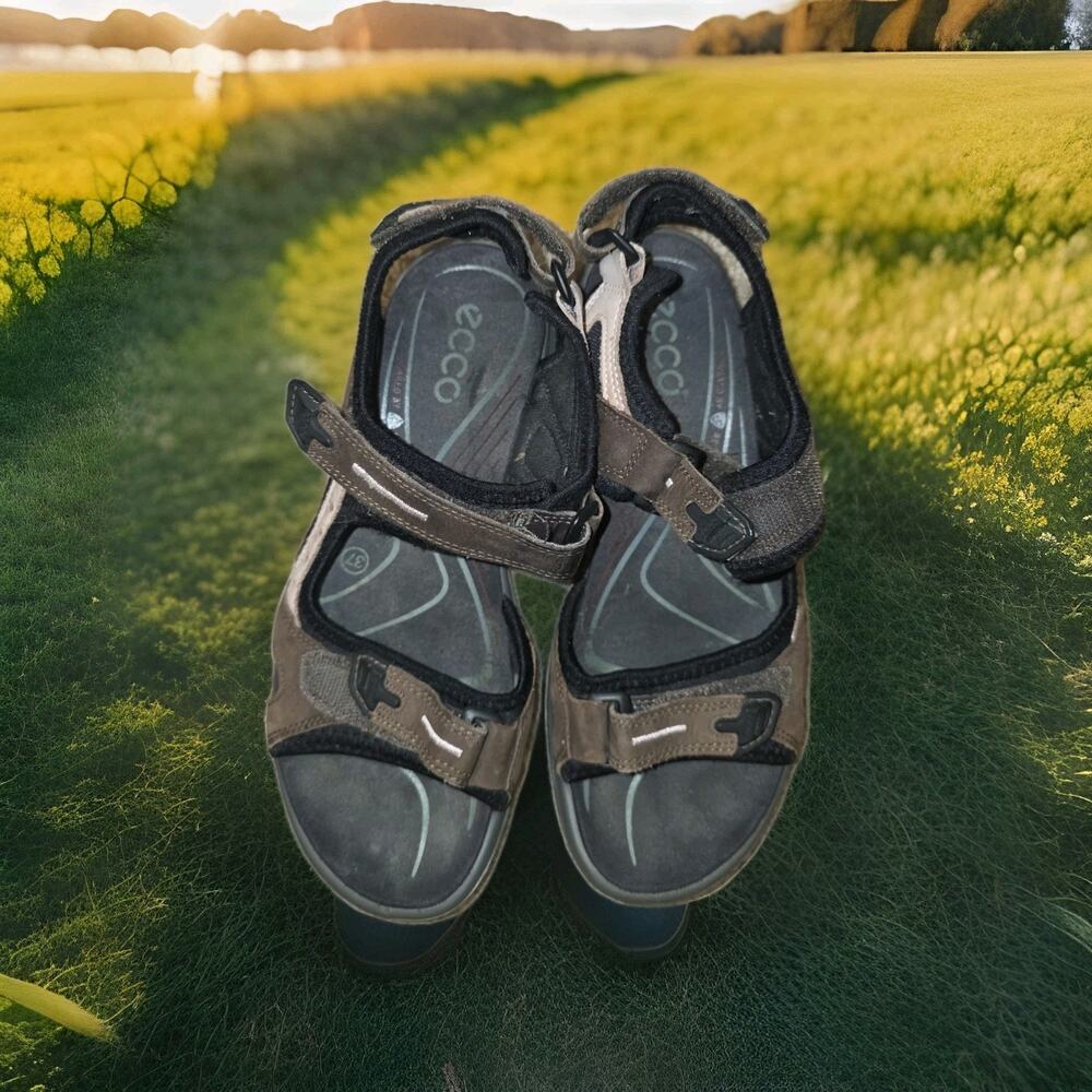 Ecco Powered by Receptor Sandals Size 37 Brown/black‎ Display Pair EUC